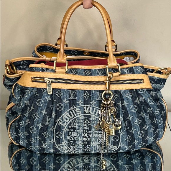 Louis Vuitton Denim Cabas Raye GM Tote Handbag - Picture 3 of 17